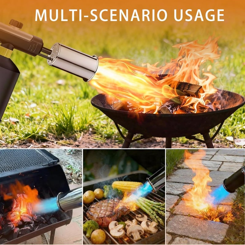 ARTFLAMM Propane Torch with Safety Lock, Adjustable Kitchen Flamethrower Gun With One-Touch Max Fire, Cooking Blow Torch for Grill, Charcoal Ignition, Weeding & Snow Removal(Tank Not Included) - Image 2